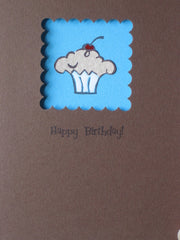 Brown Aqua Cupcake