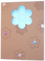 Brown Aqua Flowers