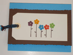 Brown Aqua Flower Tag