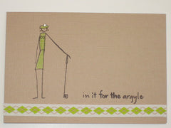Beige Lime Argyle Golfer