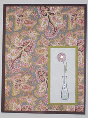 Brown Pink Paisley Flower