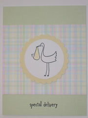 Green Plaid Stork