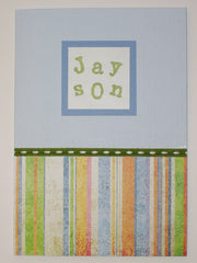 Personalized Boy's Stripe Note