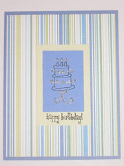 Blue Stripe Birthday Cake